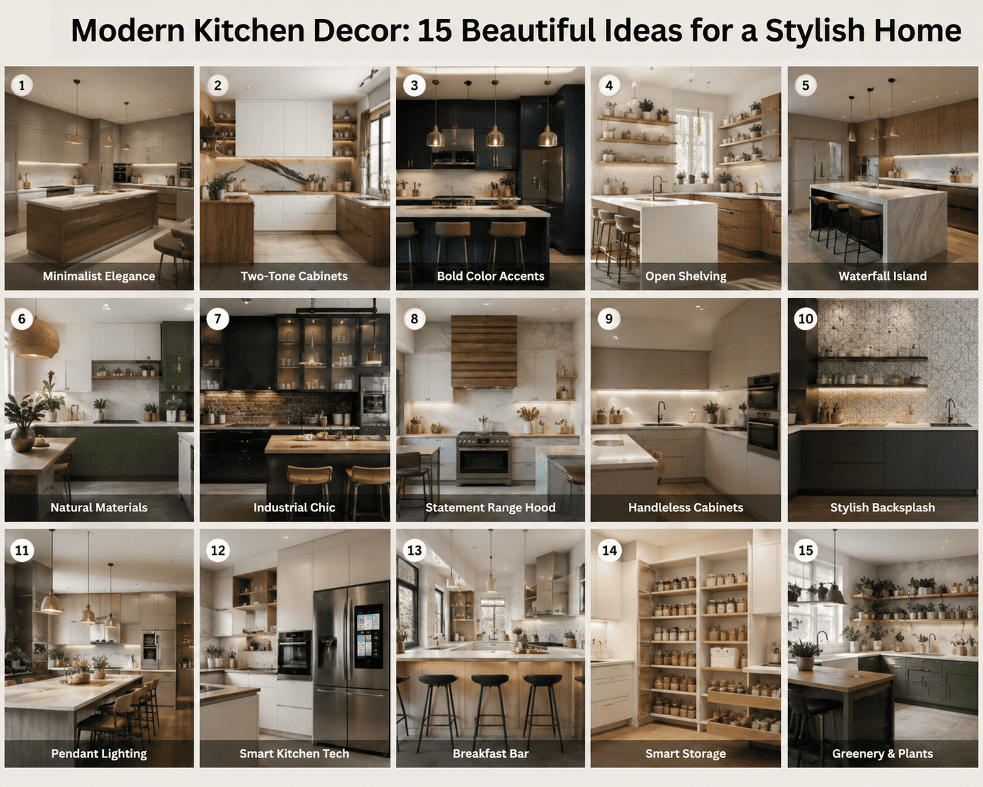 Modern Kitchen Decor: 15 Beautiful Ideas for a Stylish Home
